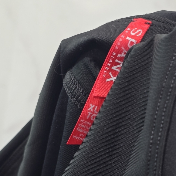 Spanx Leggings Womens XL Faux Vegan Leather Black High Rise Crop Ankle 2437 - Picture 3 of 14